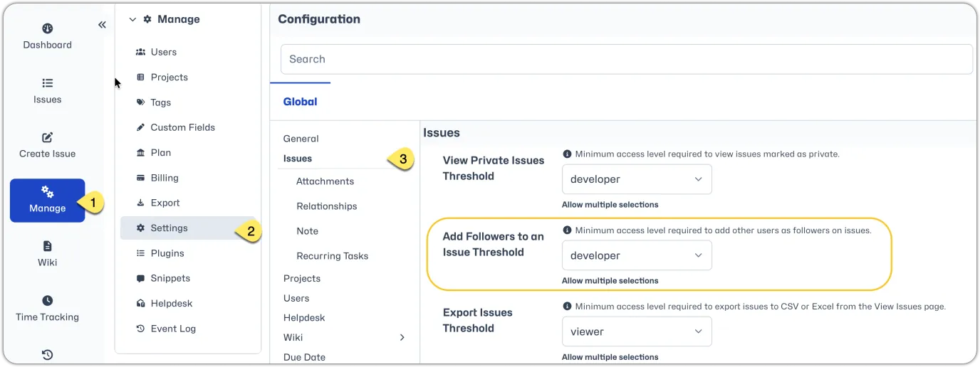 Add Follower threshold