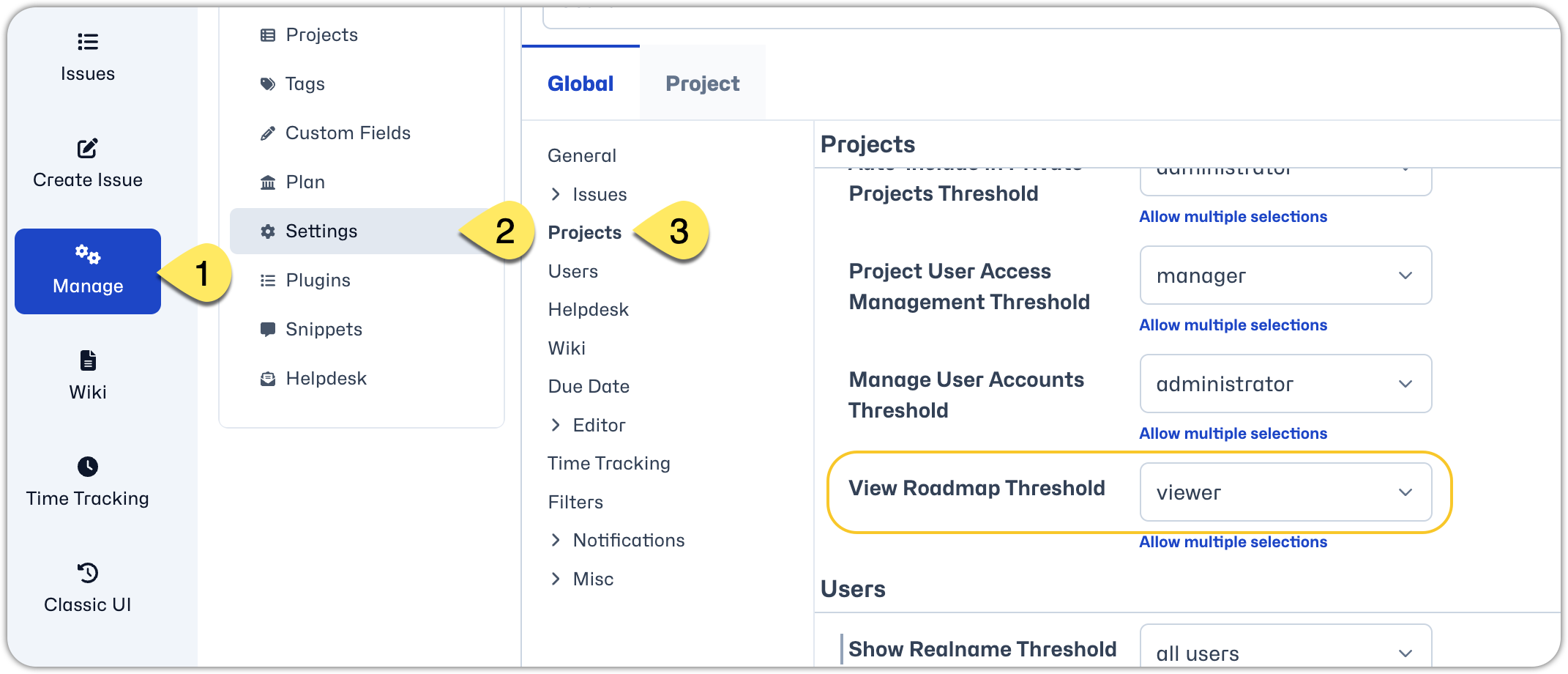 View Roadmap Threshold