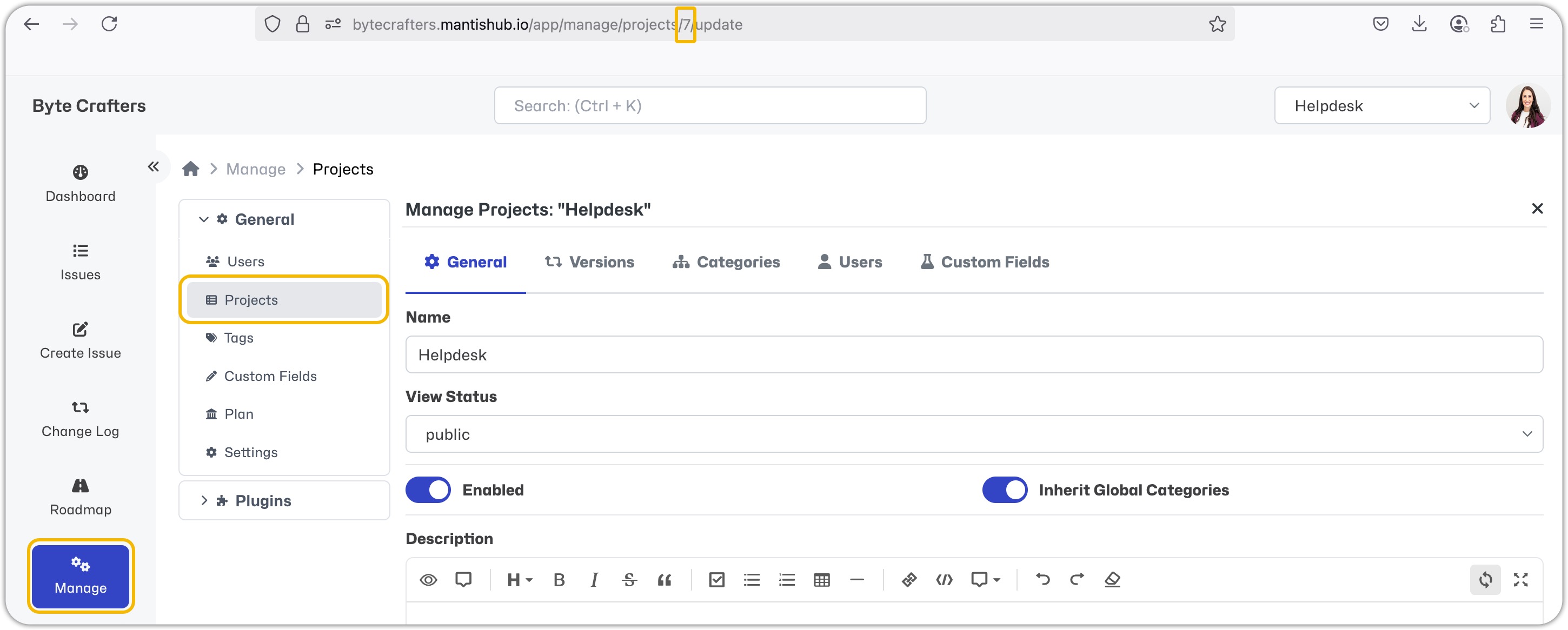 MantisHub Project ID
